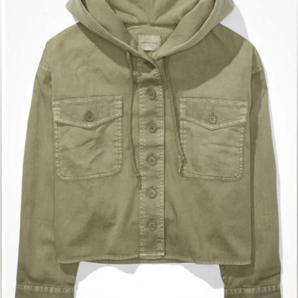 American Eagle Outfitters Sage Green Cropped Jacket size M